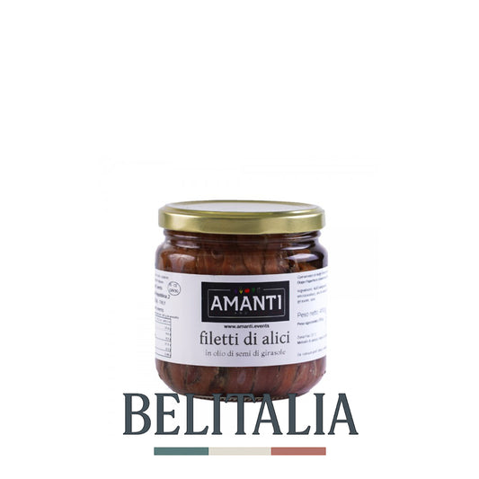 Filets d'anchois à l'huile de tournesol 180g - Amanti Food
