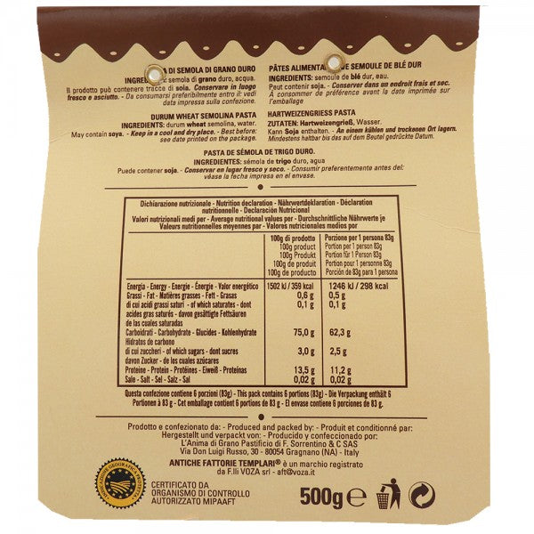 Calamarata 500g - Pâtes de Gragnano Igp - Antiche Fattorie Templari