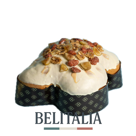Colomba au noix, figues confites du Cilento, amandes pralinées, au lait et au beurre de bufflonne 1,2kg - La Torraca