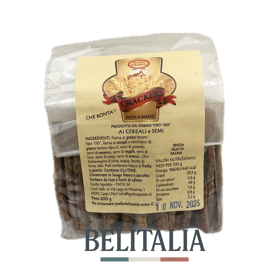 Crackers aux céréales et graines 200g - Gusto Squisito
