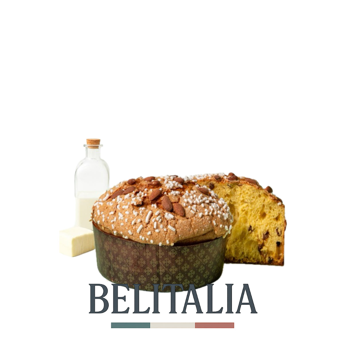 Panettone artisanal au lait de bufflonne, beurre et amandes 1,2kg - La Torraca