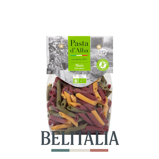Penne de maïs tricolore bio sans gluten 250g - Pasta d'Alba